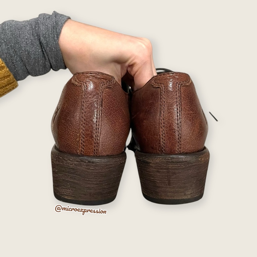 $369 Frye Carson Lace-Up Cognac Brown Leather LaceUp Oxford Academia Ankle Boot - Picture 11 of 16